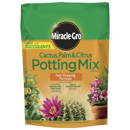 Miracle-Gro Cactus, Palm & Citrus Soil, Great for Succulents, 8 qt.