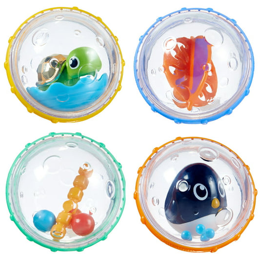 Munchkin Float and Play Bubbles Bath Toy, Penguin/Turtle, 8 Pack