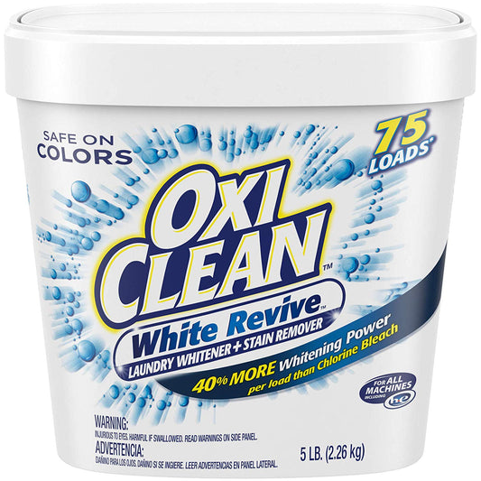 OxiClean White Revive Laundry Whitener + Stain Remover, 5 lbs